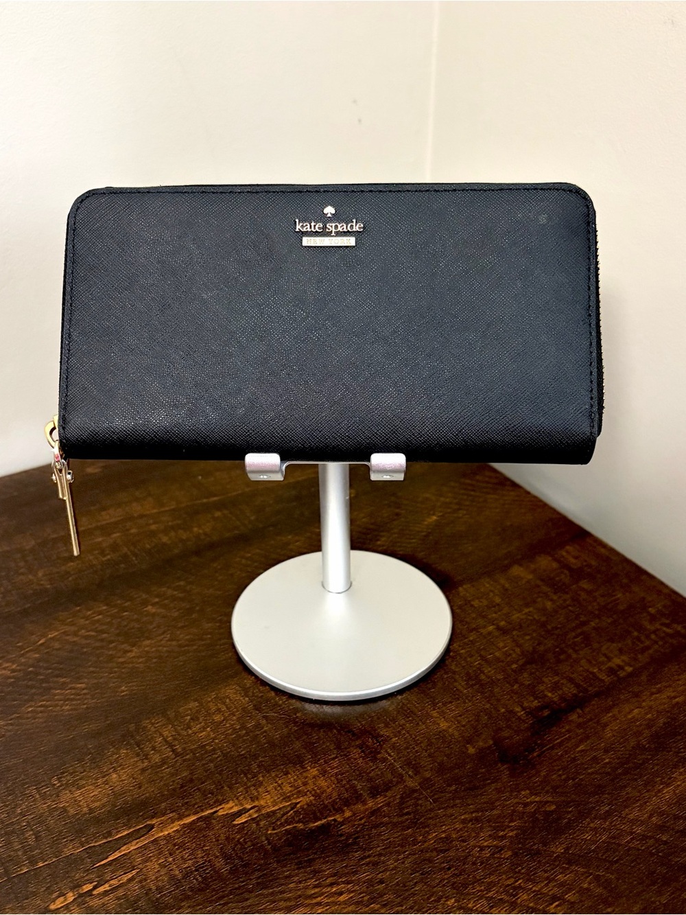 Kate Spade Large Continental Wallet Black Saffiano Leather